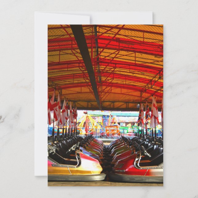 Fairground Dodgem Bumper Cars  Invitations (Front)