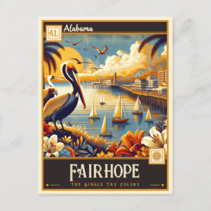 Fairhope, Alabama   Vintage Postcard