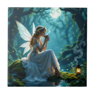 Fairies and Coffee Enchanted Forest Tile