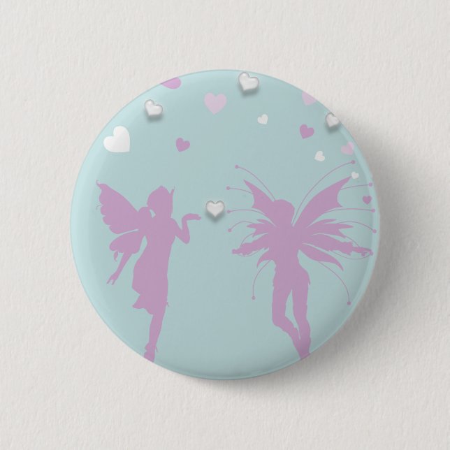 Fairies and Hearts 6 Cm Round Badge (Front)