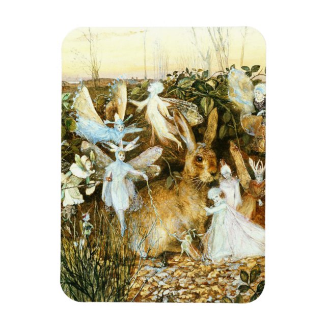 Fairies and Rabbit Magnet (Vertical)