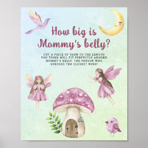 Fairies baby shower How big is mommy's belly game Poster