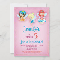 Fairies Birthday Invitation - Girls Fairy Party