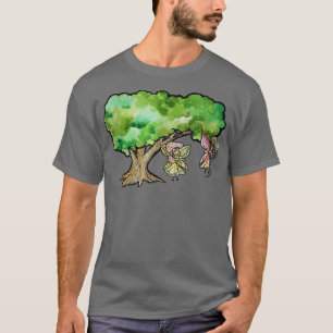 Fairies By A Tree Nature Lovers Fairy Art earth T-Shirt