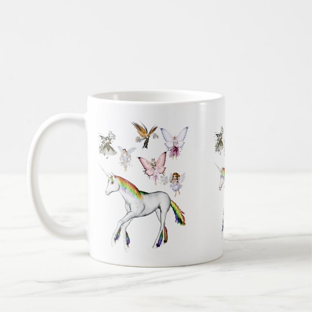 Fairies Colour the Unicorn Coffee Mug (Left)