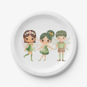 Fairies Dressed in Green Paper Plate