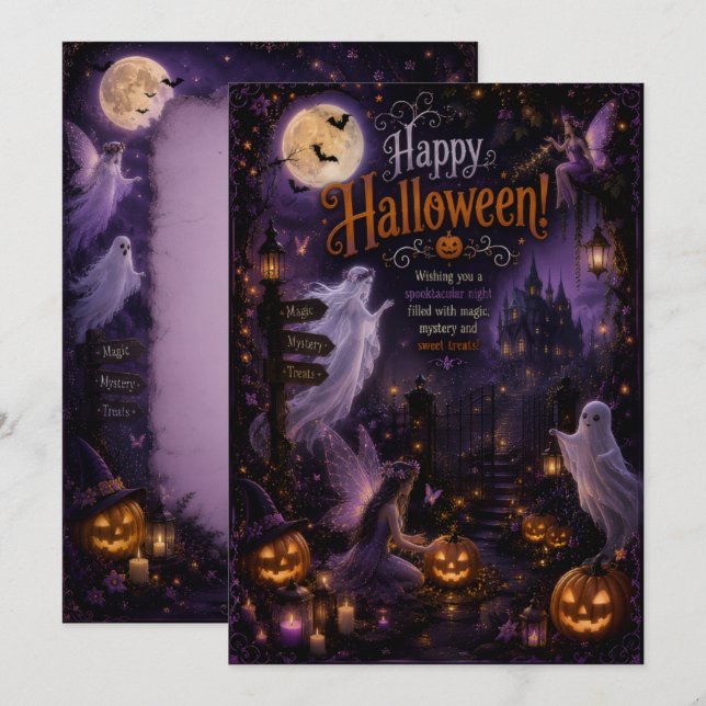 fairies ghost design on card (Front/Back)