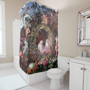 Fairies in a Birds Nest, John Anster Fitzgerald Shower Curtain