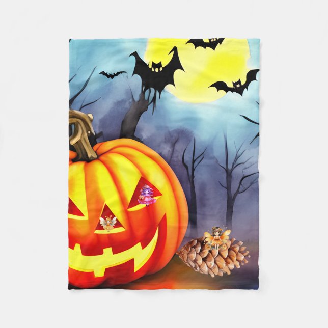 Fairies like Halloween too Fleece Blanket (Front)