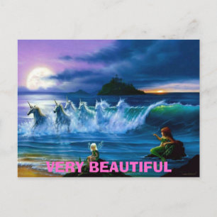 fairies-mermaids-and-unicorns, VERY BEAUTIFUL Postcard