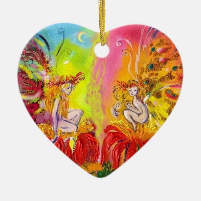 FAIRIES OF DAWN CERAMIC TREE DECORATION (Front)