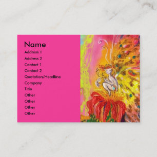 FAIRIES OF DAWN / MAGIC SPARKLES IN FUCHSIA GOLD BUSINESS CARD