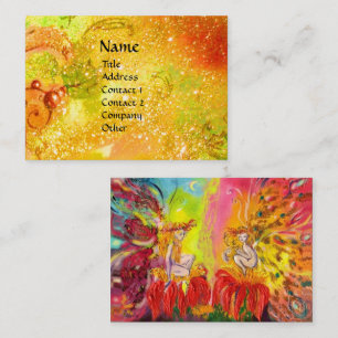 FAIRIES OF DAWN / MAGIC SPARKLES IN GOLD YELLOW BUSINESS CARD