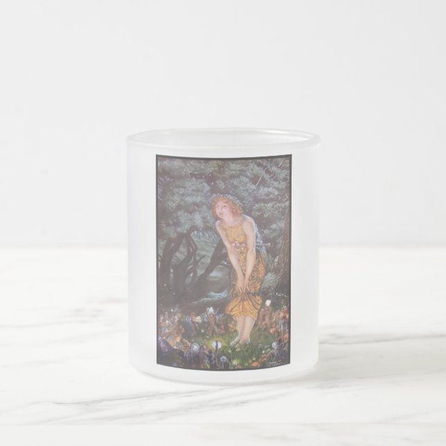 Fairies on a Midsummer Night in Girls Dream Frosted Glass Coffee Mug (Center)