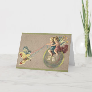 Fairies Riding a Bubble Card