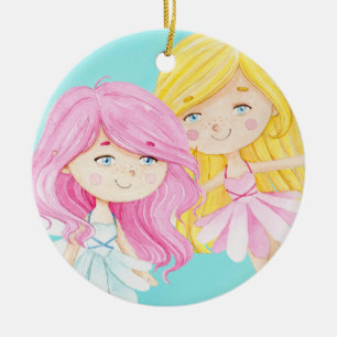 Fairies Sisters Christmas Ceramic Tree Decoration