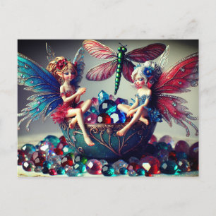Fairies sitting  postcard