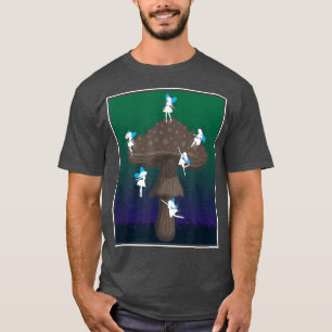 Fairies Vintage Mushroom Art Aesthetic Cottagecore T-Shirt