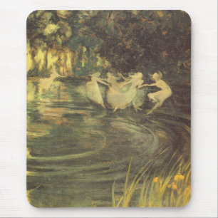 Fairies Whirl by Arthur Black, Vintage Fairy Dance Mouse Pad