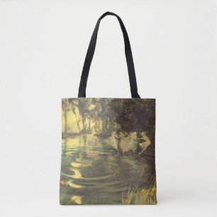 Fairies Whirl by Arthur Black, Vintage Fairy Dance Tote Bag
