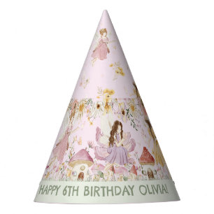 Fairies Wildflower Meadow Flowers Birthday Cone Party Hat