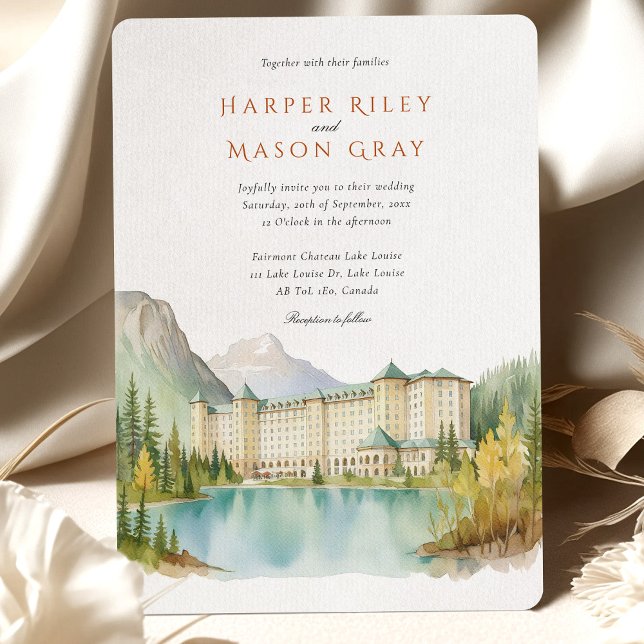 Fairmont Chateau Lake Louise Canada Wedding Invitation (Creator Uploaded)
