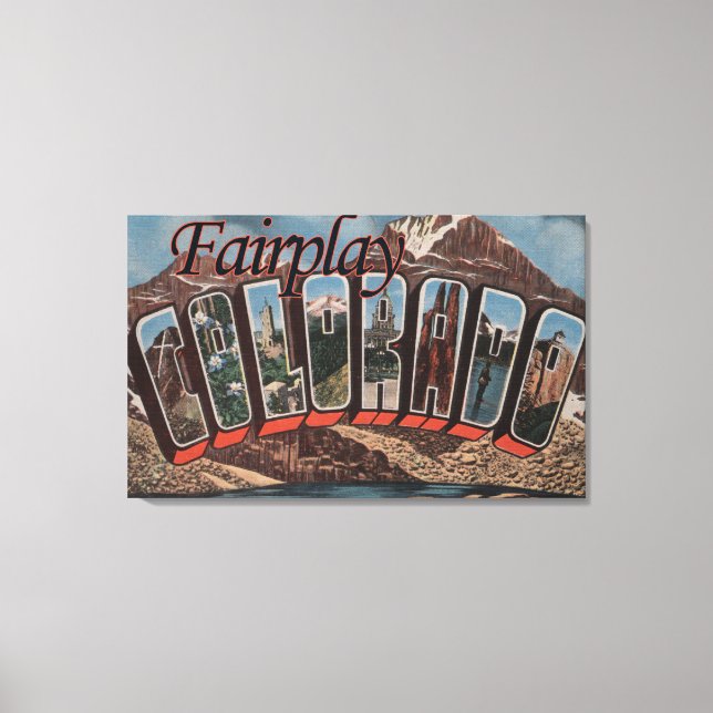Fairplay, Colorado - Large Letter Scenes Canvas Print (Front)