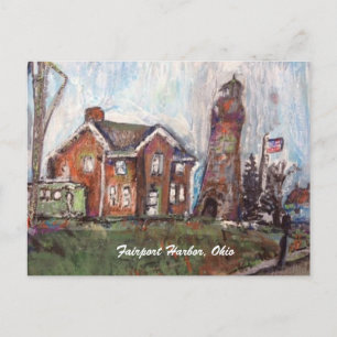 Fairport Harbour, Ohio Painting on a Postcard
