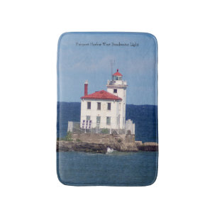 Fairport Harbour West Breakwater Light bathmat