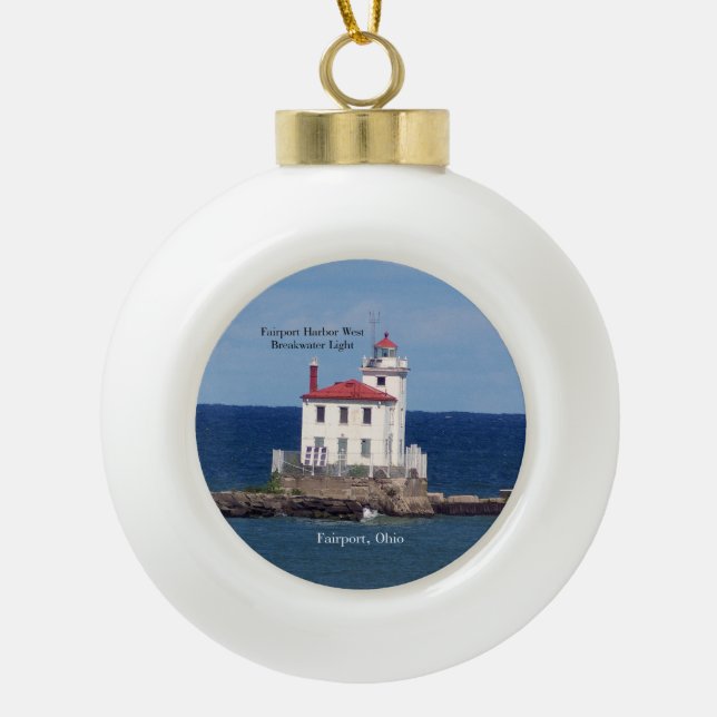 Fairport Harbour West Breakwater Light ornament (Front)
