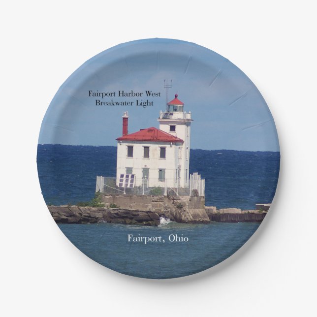 Fairport Harbour West Breakwater Light paper plate (Front)