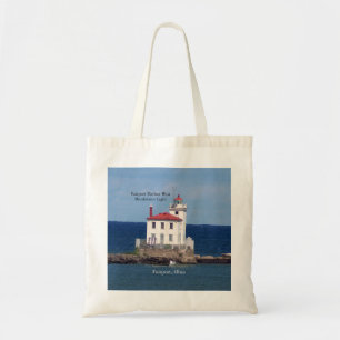Fairport Harbour West Breakwater Light tote bag