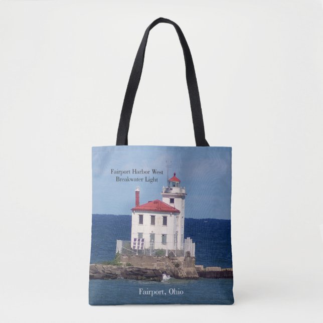 Fairport Harbour West Breakwater Light tote bag (Front)