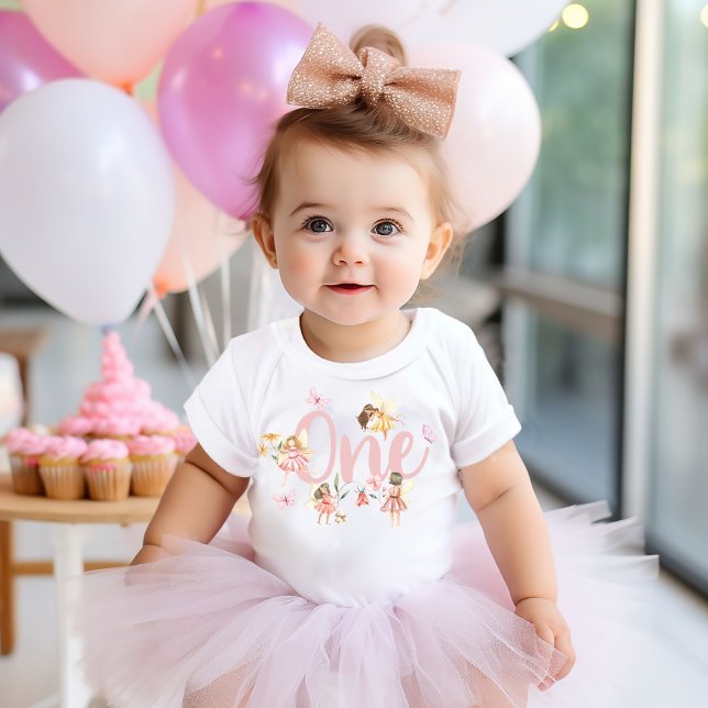 Fairy 1st Birthday Bodysuit Garden Party Wild One (Creator Uploaded)