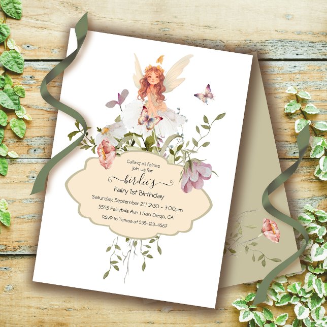 Fairy 1st Birthday Echanted wildflower Party Invitation (Creator Uploaded)