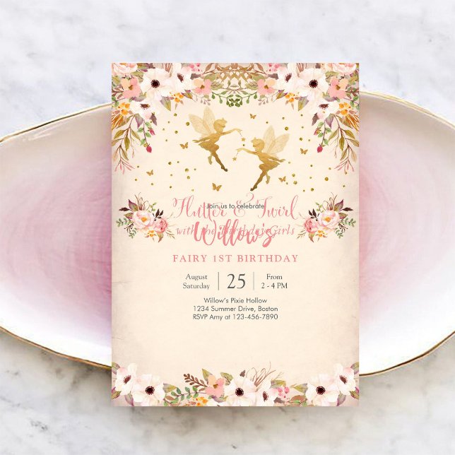 Fairy 1st Birthday Invitation (Creator Uploaded)