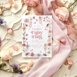 Fairy 1st Birthday Invitation Fairy First Girls