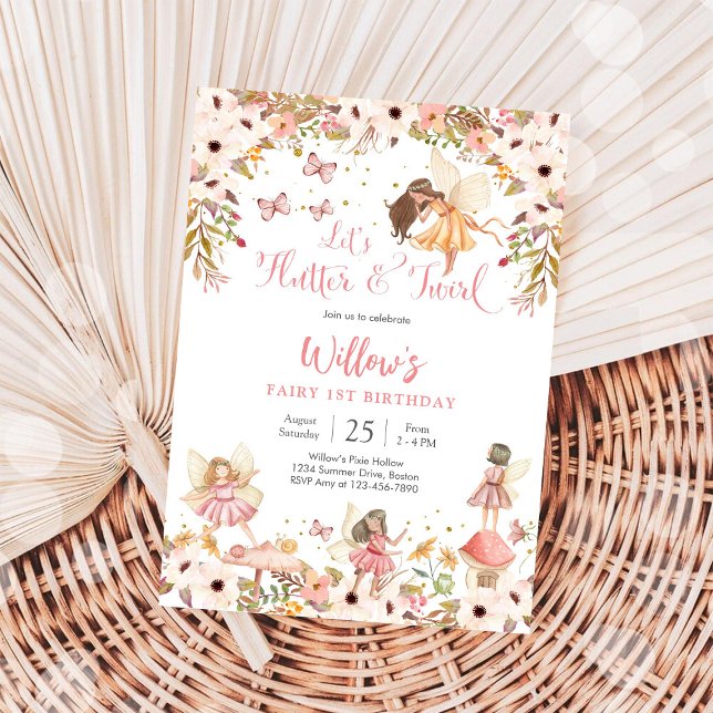 Fairy 1st Birthday Party Invitation (Creator Uploaded)