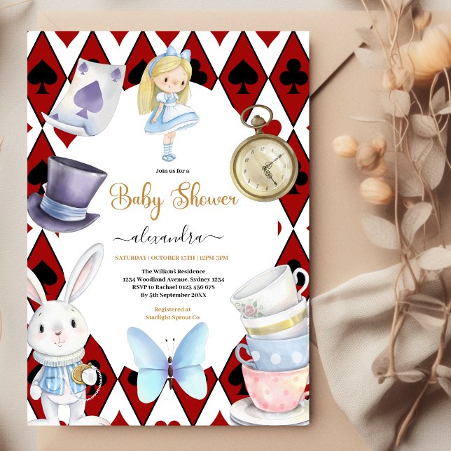 Fairy Alice in Wonderland Baby Shower Invitation (Creator Uploaded)