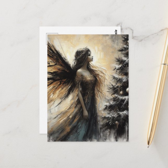 Fairy and a Christmas Tree Postcard (Front/Back In Situ)