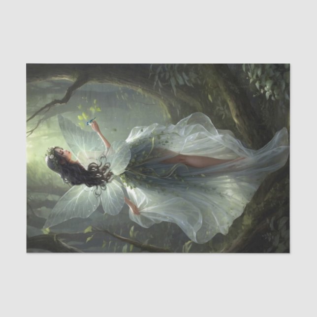 Fairy and Bird Decoupage Tissue Paper (Front)