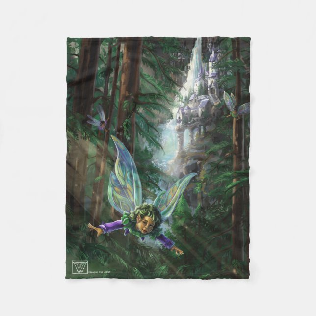 Fairy and Castles Fantasy Art Fleece Blanket (Front)