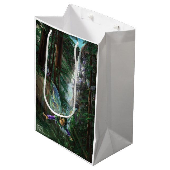 Fairy and Castles Fantasy Art Medium Gift Bag (Front Angled)