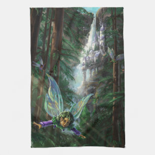 Fairy and Castles Fantasy Art Tea Towel