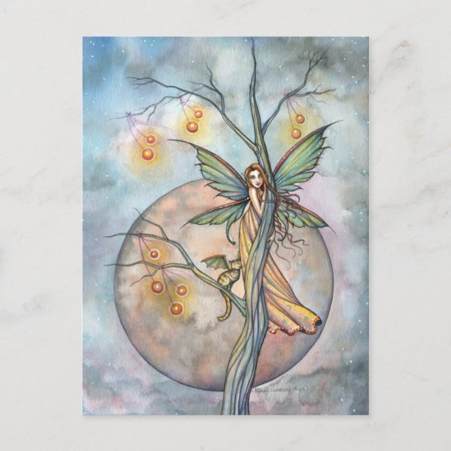 Fairy and Cat Postcard by Molly Harrison (Front)