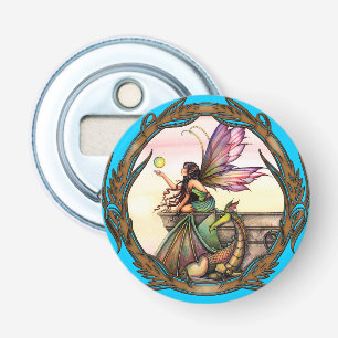 Fairy and Dragon Fantasy Art by Molly Harrison Bottle Opener