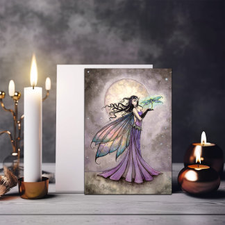 Fairy and Dragonfly Fantasy Art Card