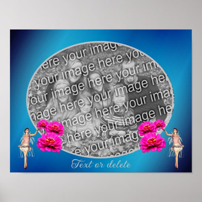 Fairy And Flowers Frame Create Your Own Photo  Poster (Front)