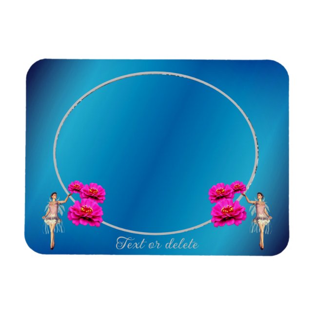 Fairy And Flowers Personalised Add Your Photo  Magnet (Horizontal)