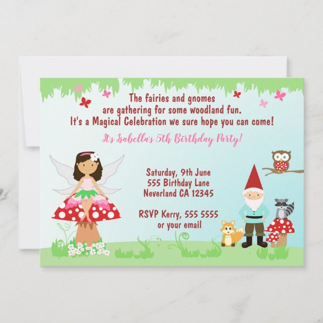 Fairy and Gnome Woodland Party | INVITATION (Front)